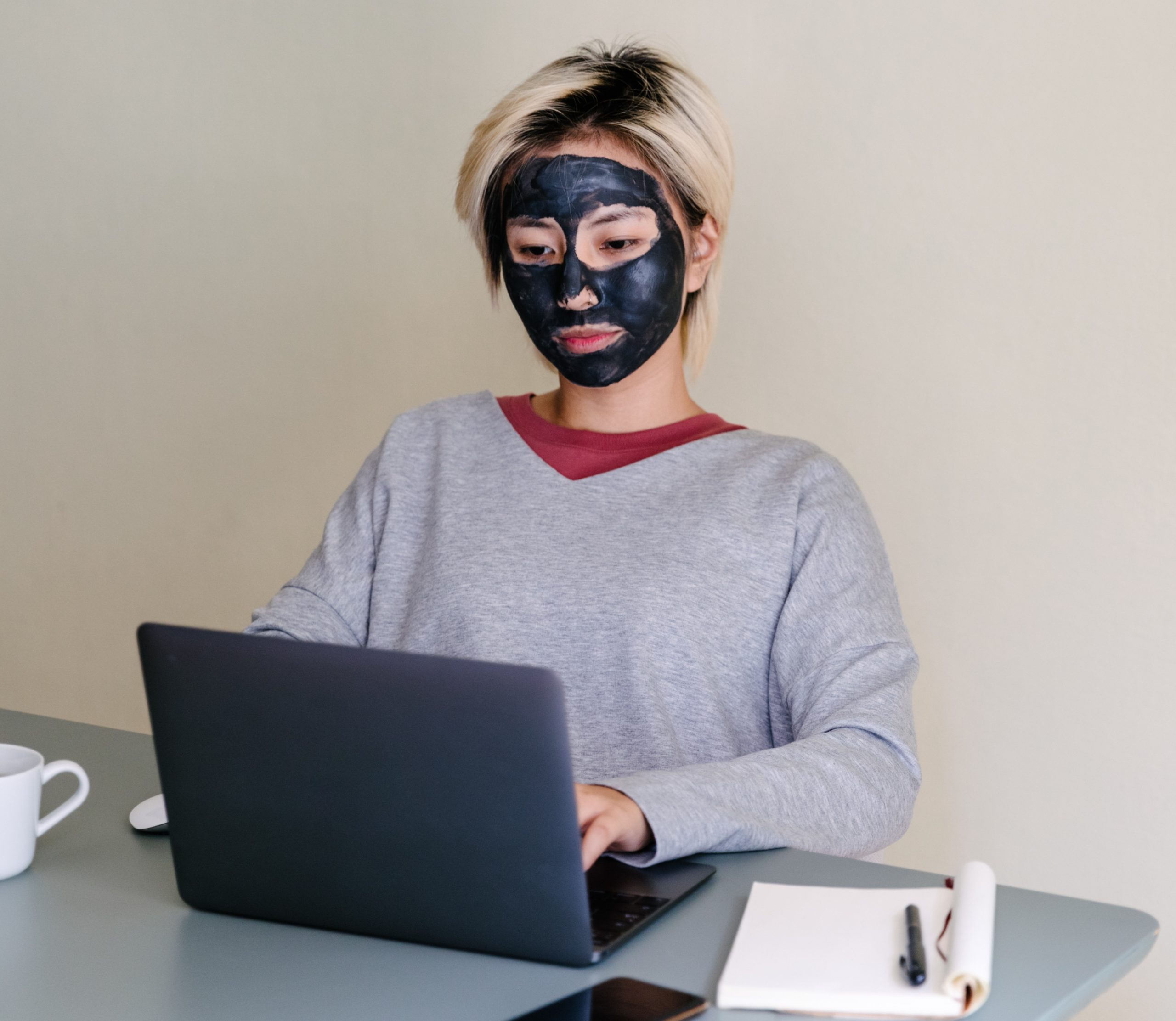 working from home skincare